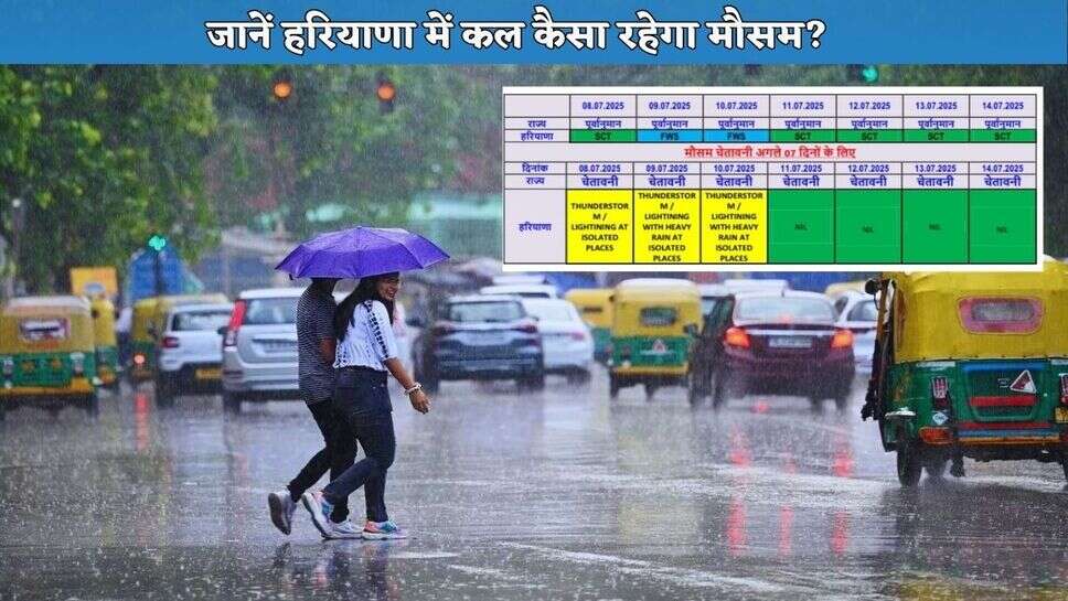 Haryana Kal Ka Mausam: हरियाणा में कल इन जिलों में होगी भारी बारिश, मौसम विभाग ने जारी किया येलो अलर्ट