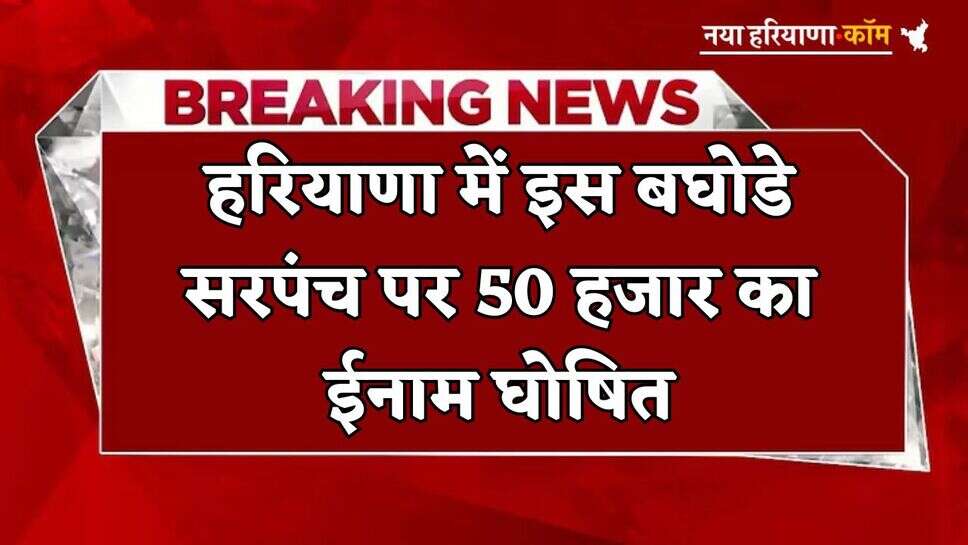 Haryana : हरियाणा में इस बघोडे सरपंच पर 50 हजार का ईनाम घोषित, एक्टिव मोड में प्रशासन