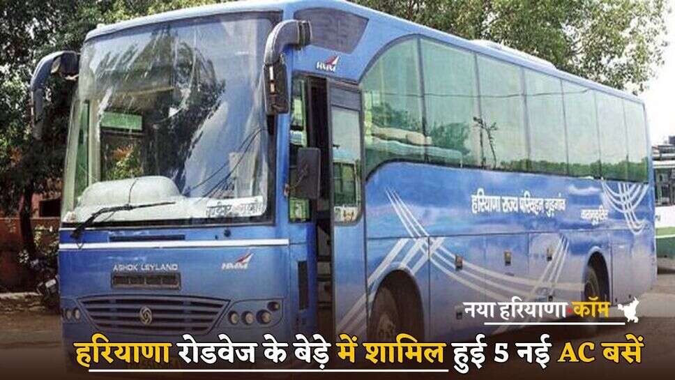 New AC Buses: हरियाणा रोडवेज के बेड़े में शामिल हुई 5 नई AC बसें, जानें क्या रहेगा रुट