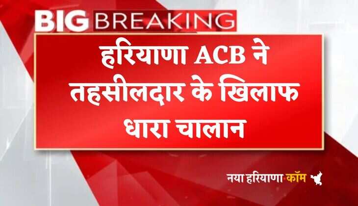 Haryana : हरियाणा ACB का ताबड़तोड़ एक्शन, तहसीलदार के खिलाफ धरा चालान
