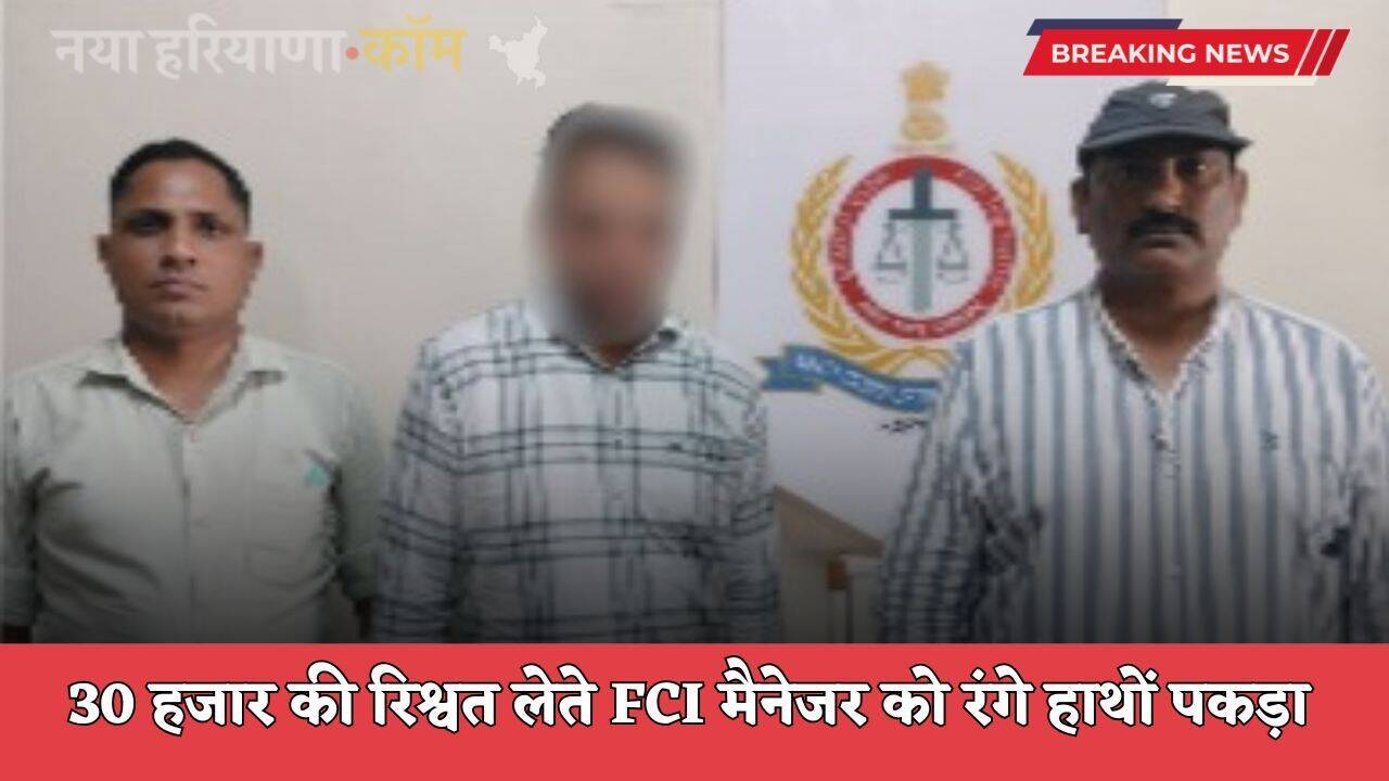 Haryana: हरियाणा में ACB टीम की बड़ी कार्रवाई, 30 हजार की रिश्वत लेते FCI मैनेजर को रंगे हाथों पकड़ा