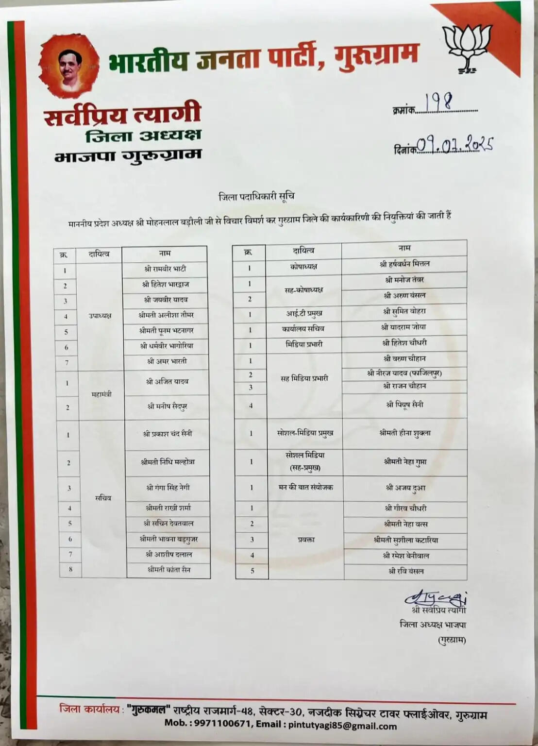 Haryana BJP: हरियाणा में बीजेपी ने इन जिलों में पदाधिकारी को किया नियुक्त, फटाफट देखें लिस्ट