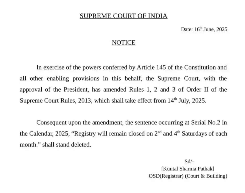 Supreme Court News:  सुप्रीम कोर्ट ने कैंसिल की दूसरे और चौथे शनिवार की छुट्टी, जानें कब से लागू होगी