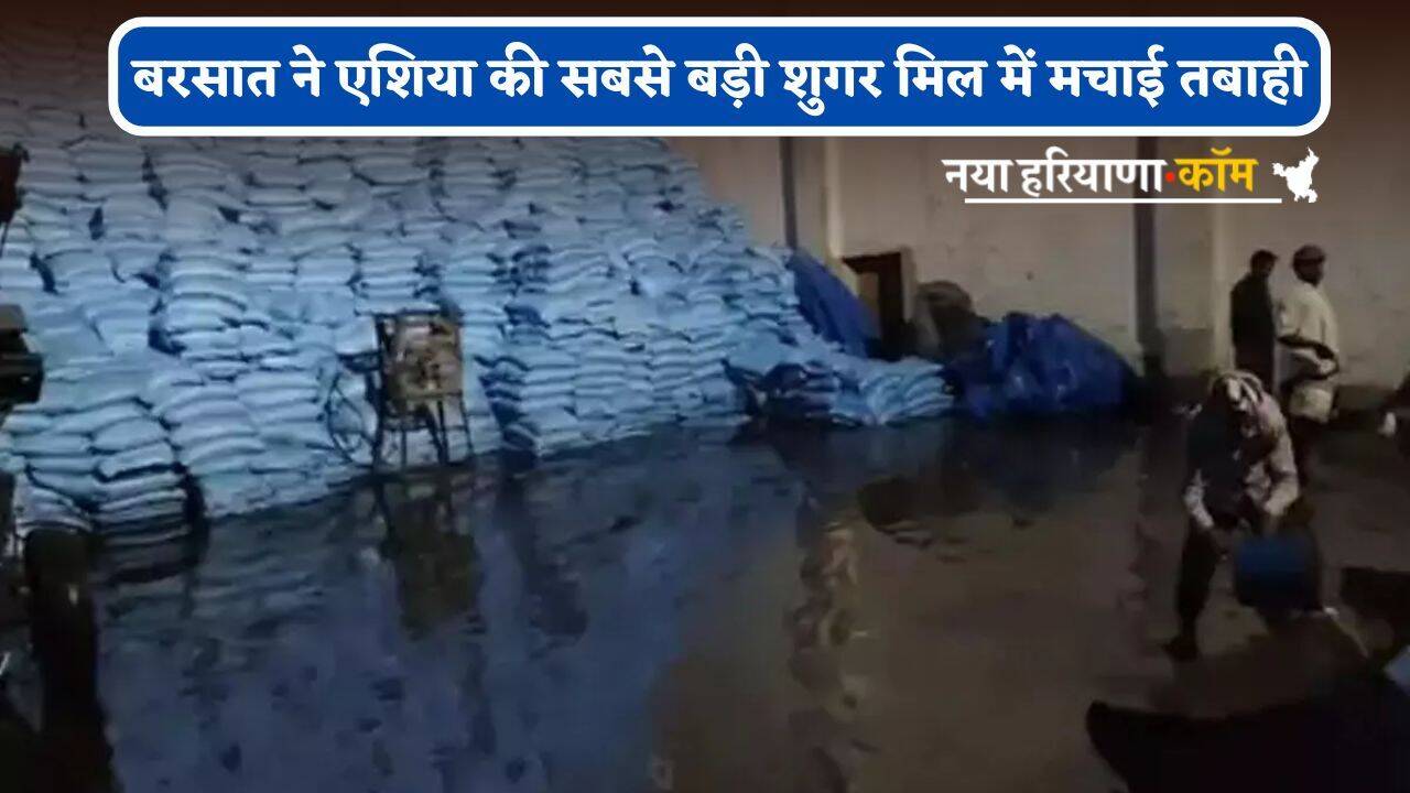 Haryana : हरियाणा में मॉनसून का कहर, बरसात ने एशिया की सबसे बड़ी शुगर मिल में मचाई तबाही; 50 करोड़ का नुकसान
