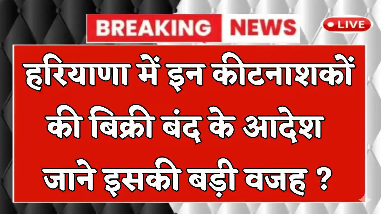  Haryana: हरियाणा में इन कीटनाशकों की बिक्री बंद के आदेश, जाने इसकी बड़ी वजह ?