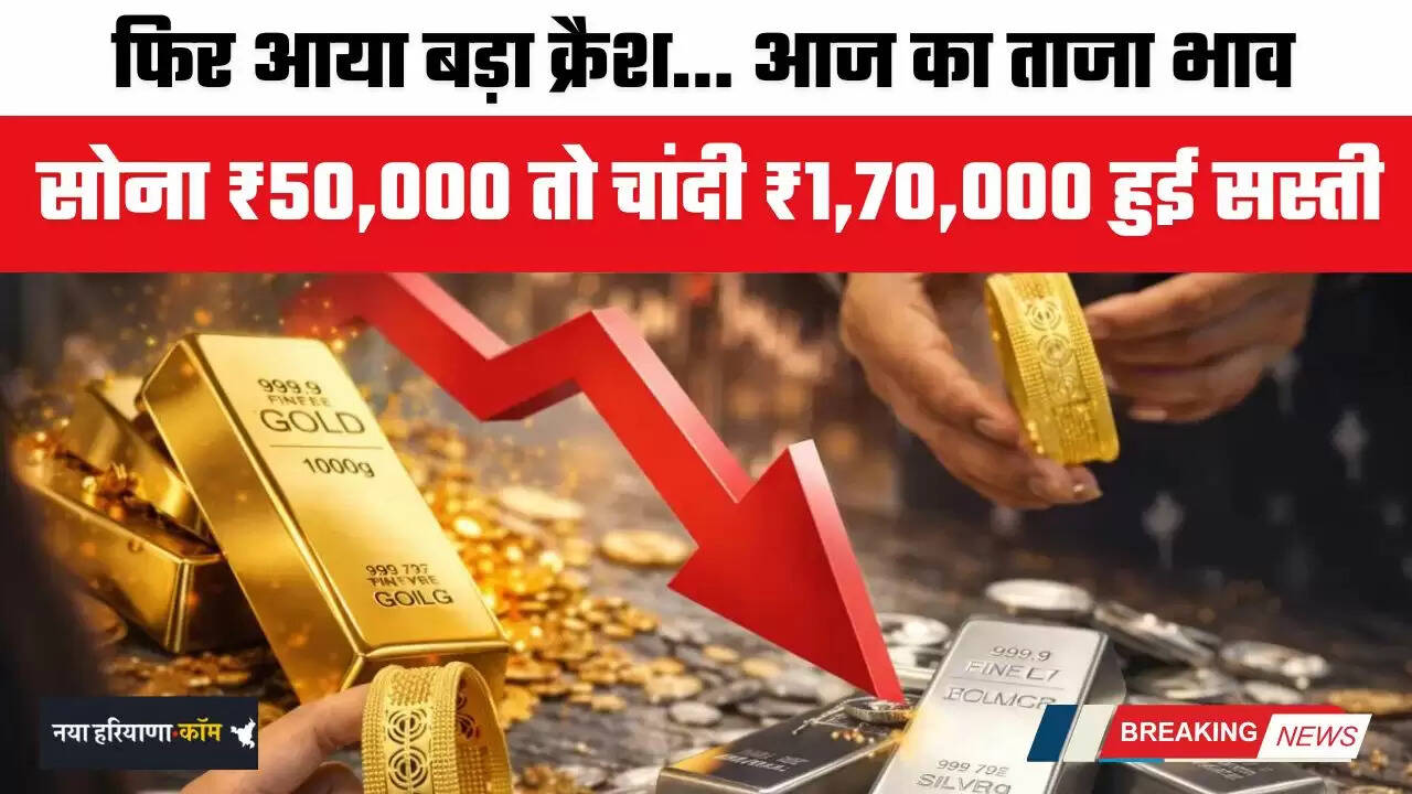 Gold-Silver Price: फिर आया बड़ा क्रैश... सोना ₹50,000 तो चांदी ₹1,70,000 हुई सस्ती, देखें आज का ताजा भाव&nbsp;