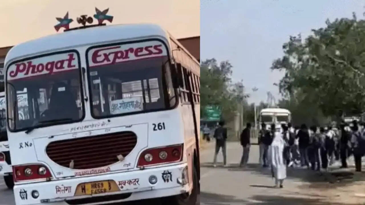 हरियाणा में छात्रों पर बस चढ़ाने की कोशिश, बाल-बाल बची बच्चों की जान&nbsp;