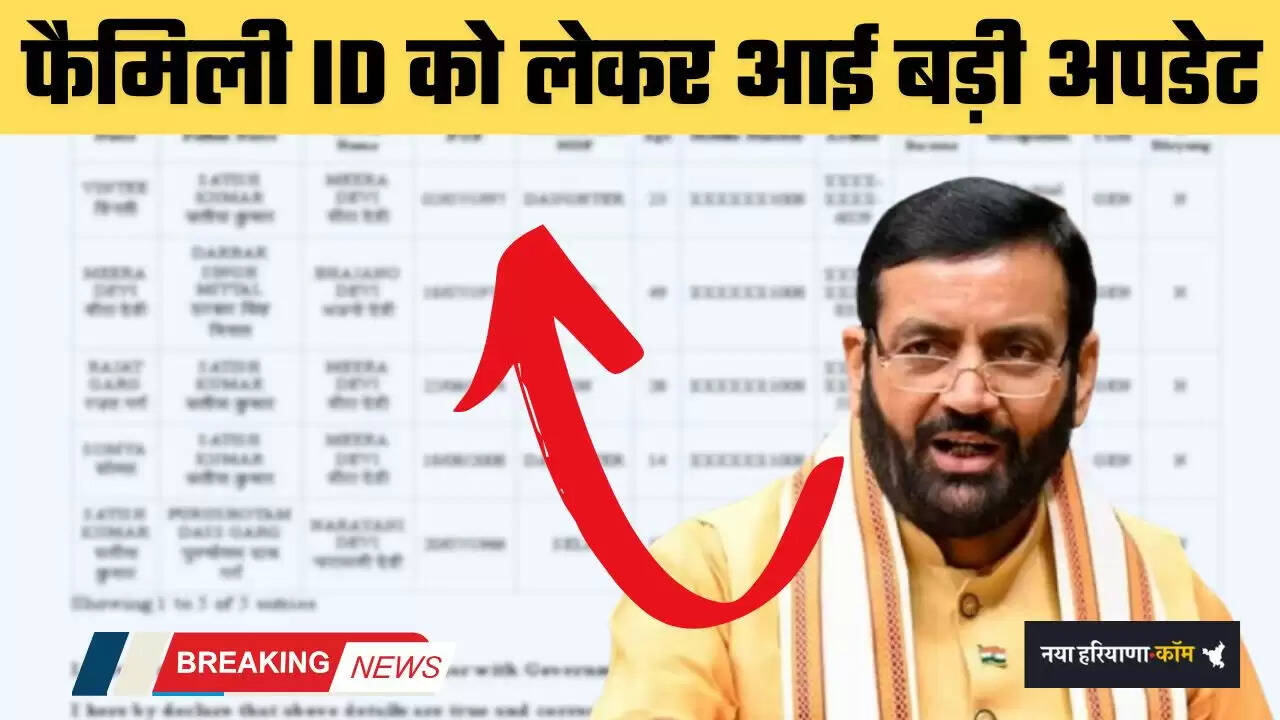 Haryana: हरियाणा में अब फैमिली ID को लेकर बड़ी अपडेट, ये नए आदेश हुए जारी