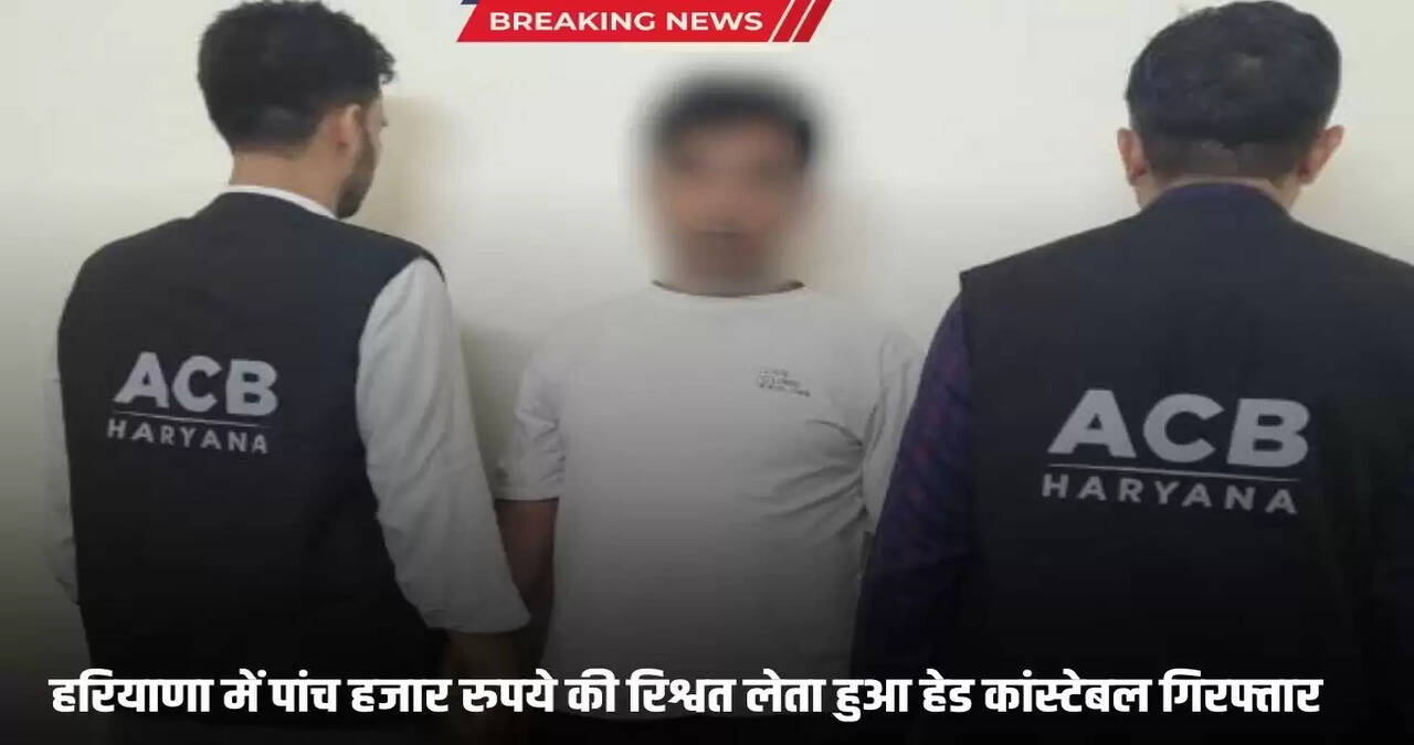 Head constable arrested in Haryana while taking bribe of Rs 5,000