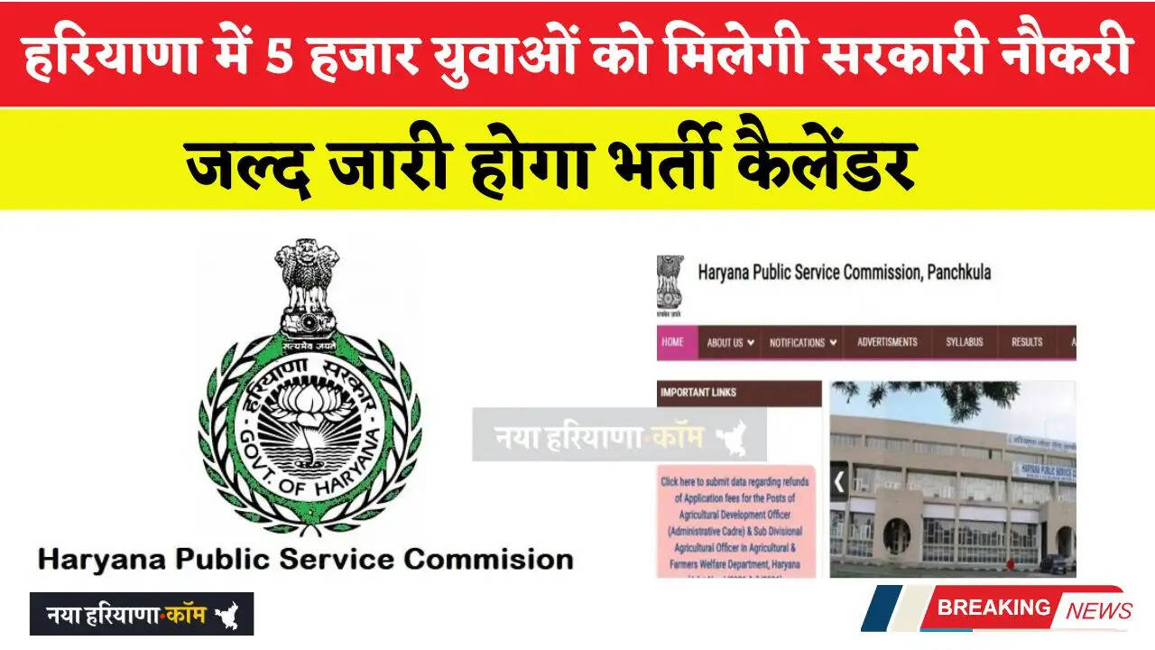 हरियाणा में 5 हजार युवाओं को मिलेगी सरकारी नौकरी, जल्द जारी होगा भर्ती कैलेंडर