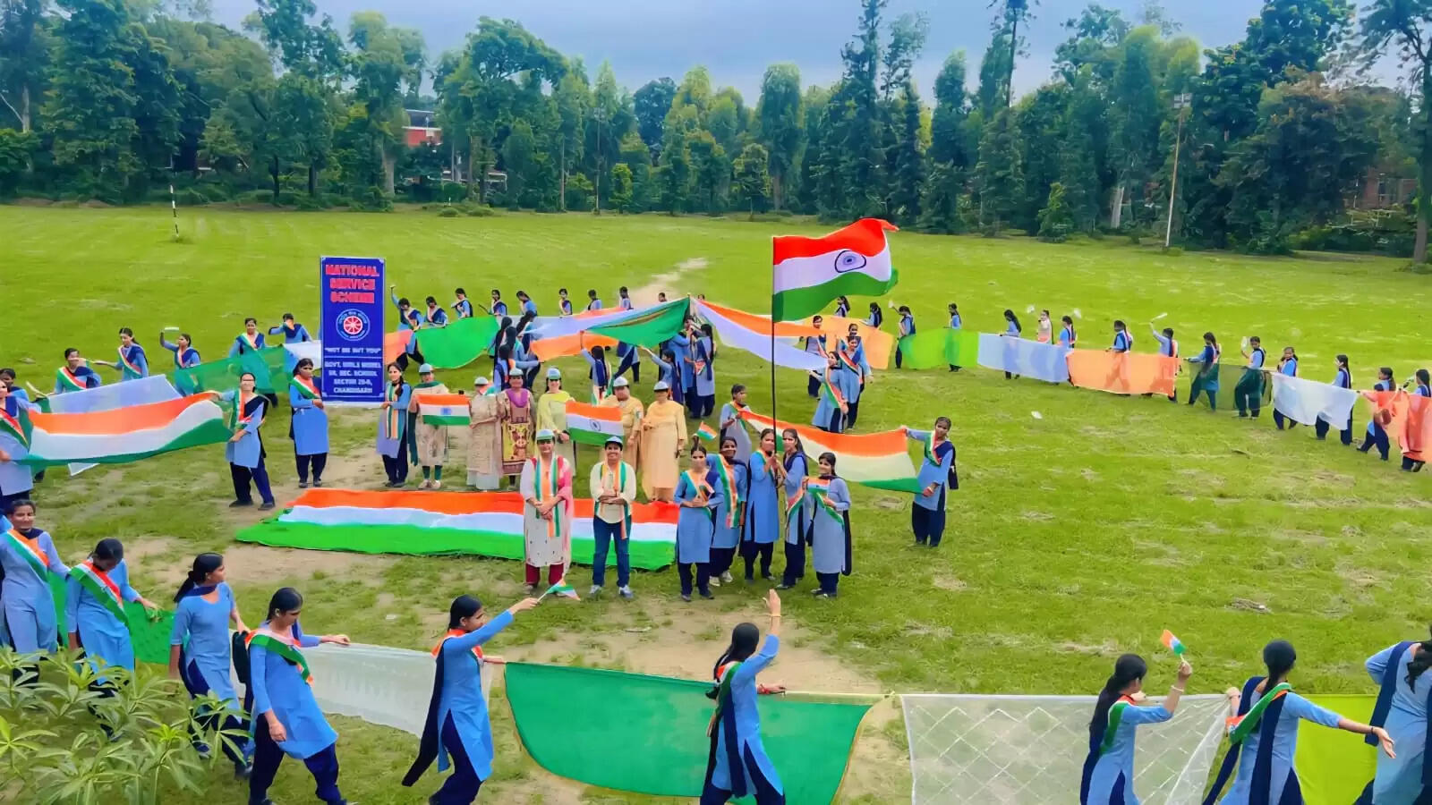 Independence Day was celebrated in Government Girls Model Senior Secondary School