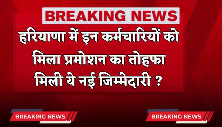 Haryana: हरियाणा में इन कर्मचारियों को मिला प्रमोशन का तोहफा, मिली ये नई जिम्मेदारी ?