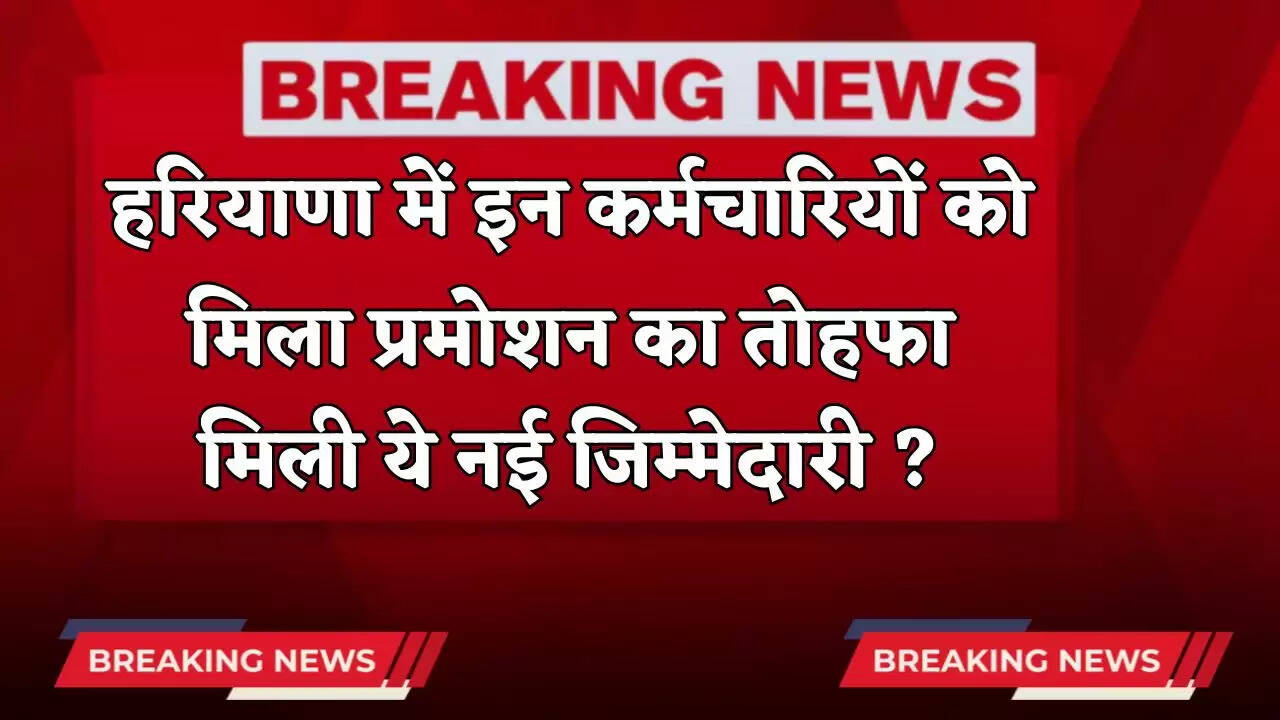 Haryana: हरियाणा में इन कर्मचारियों को मिला प्रमोशन का तोहफा, मिली ये नई जिम्मेदारी ?