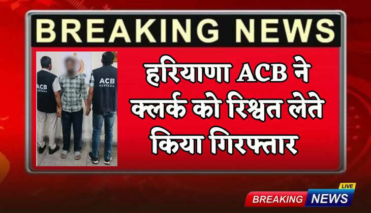 Haryana ACB arrested clerk taking bribe