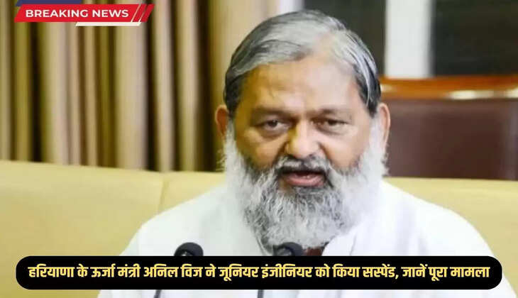 Haryana Energy Minister Anil Vij suspended the junior engineer, know the whole matter
