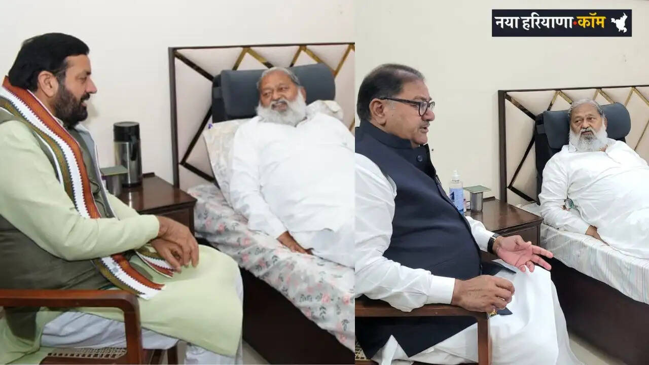 Haryana: ऊर्जा मंत्री अनिल विज का हालचाल जानने पहुंचे CM&nbsp;सैनी व INLD अध्यक्ष अभय चौटाला, शीघ्र स्वास्थ्य लाभ की कामना की