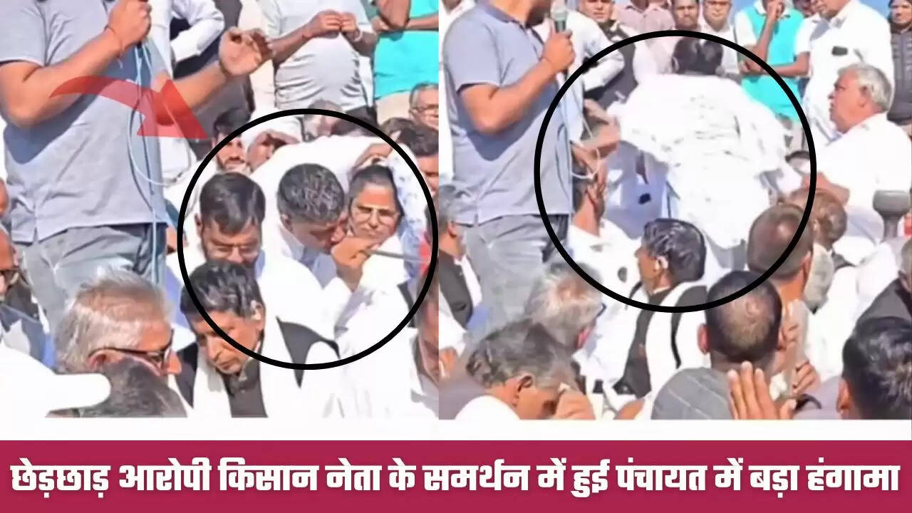 हरियाणा में छेड़छाड़ आरोपी किसान नेता के समर्थन में हुई पंचायत में बड़ा हंगामा,  महिला ने जड़े थप्पड...