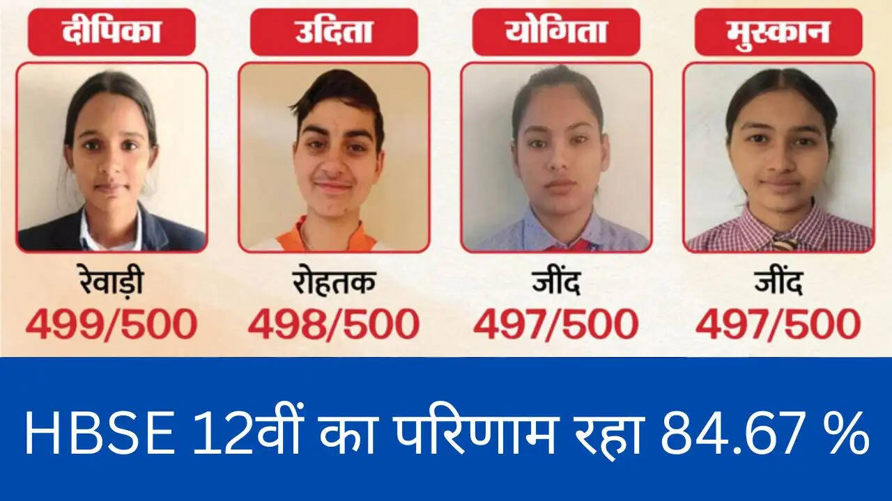हरियाणा विद्यालय शिक्षा बोर्ड की 12वीं का परिणाम रहा 84.67 प्रतिशत, दादरी बना अव्वल जिला, बेटियों ने फिर मारी बाजी