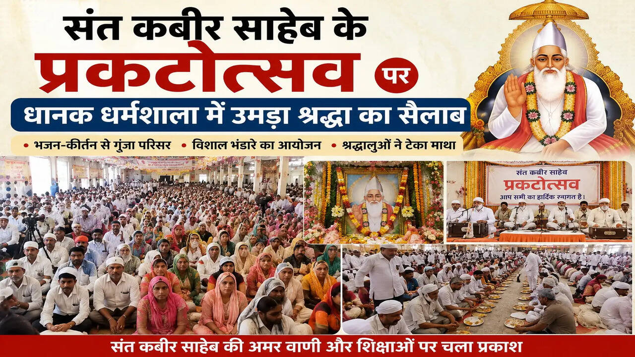 -संत कबीर साहेब के प्रकटोत्सव पर धानक धर्मशाला में उमड़ा श्रद्धा का सैलाब