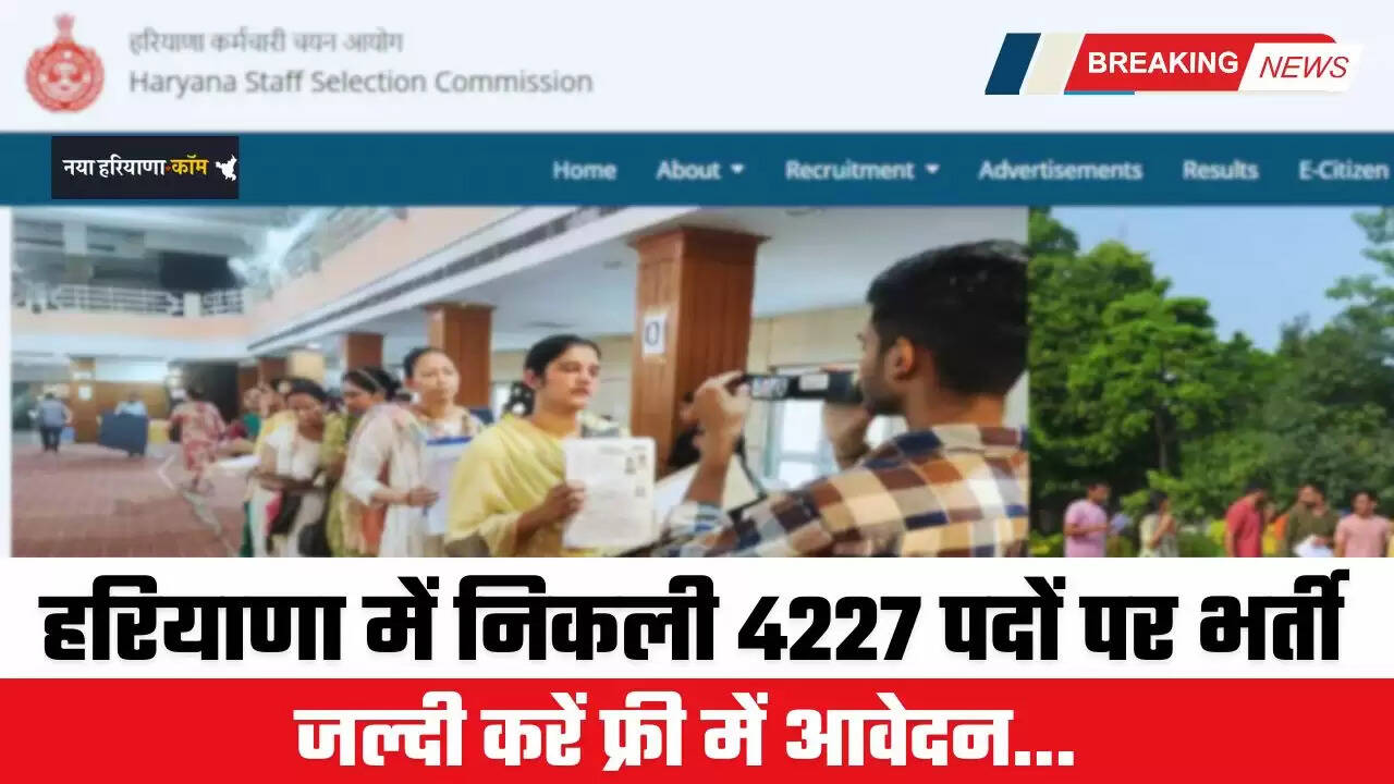 Haryana Jobs: हरियाणा में निकली 4227 पदों पर भर्ती, जल्दी करें आवेदन&nbsp;