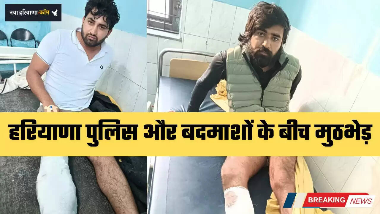 Haryana News: हरियाणा पुलिस और बदमाशों के बीच मुठभेड़, दो बदमाशों के लगी गोली, अस्पताल में भर्ती