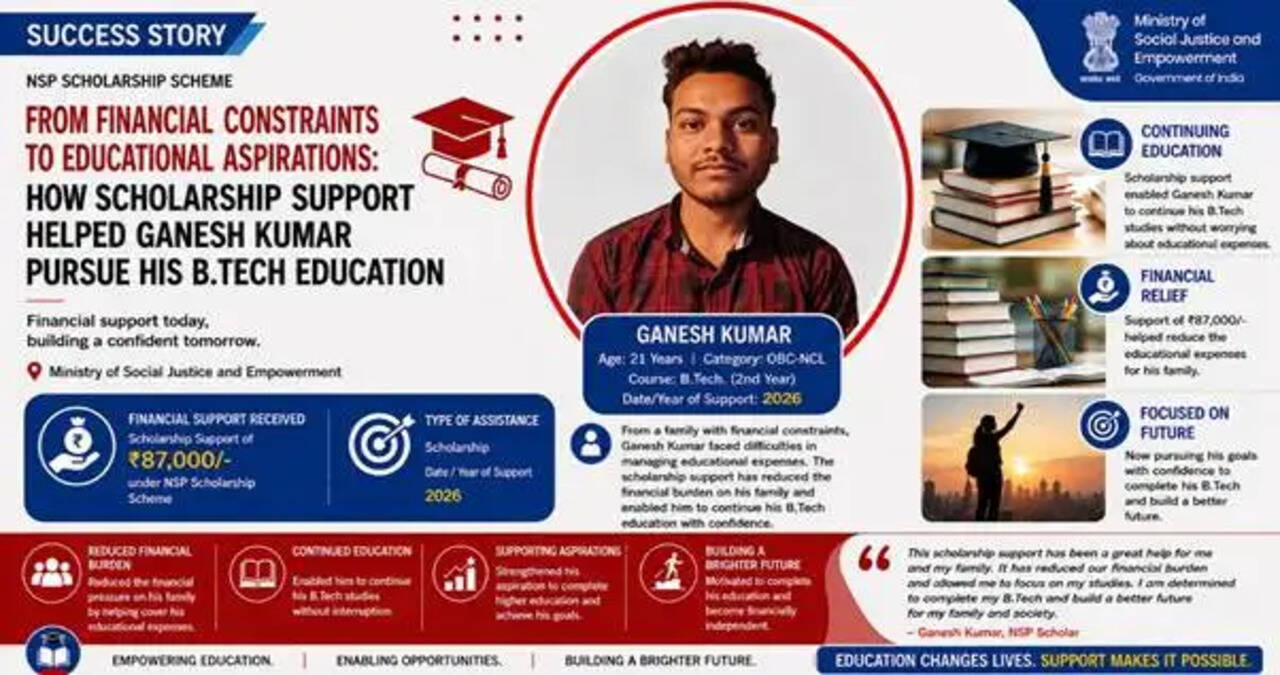 आर्थिक बाधाओं से लेकर शैक्षिक आकांक्षाओं तक: छात्रवृत्ति सहायता ने गणेश कुमार को बी.टेक की पढ़ाई पूरी करने में कैसे मदद की