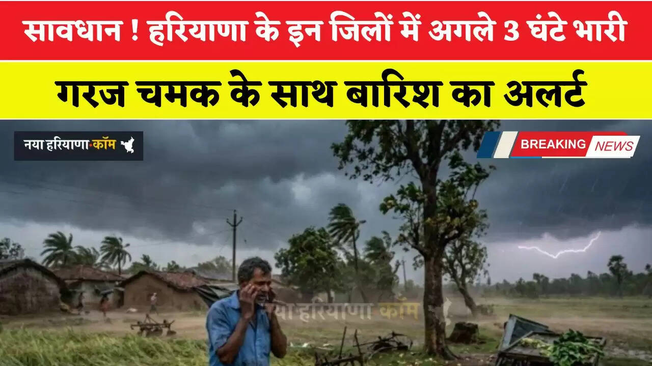 सावधान ! हरियाणा के इन जिलों में अगले 3 घंटे भारी, गरज चमक के साथ बारिश का अलर्ट&nbsp;