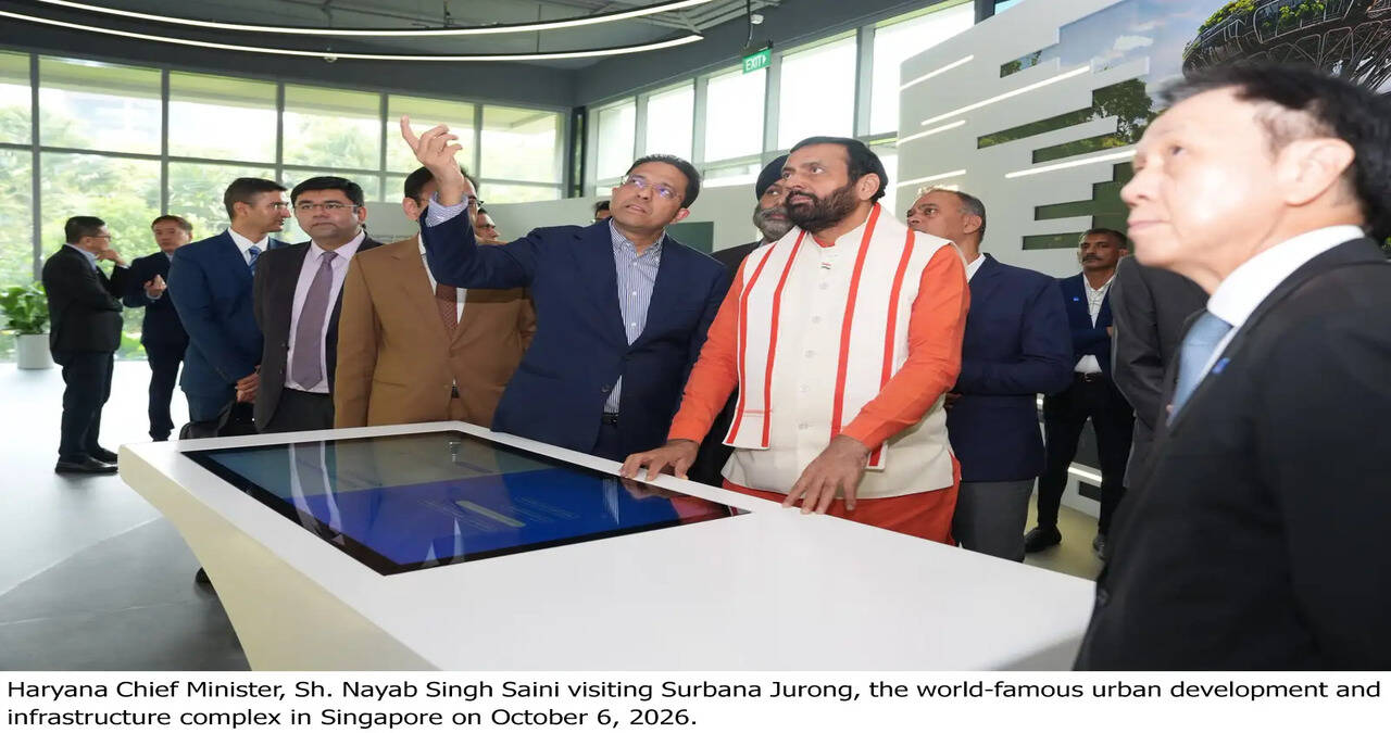 *Chief Minister Nayab Singh Saini Visits Surbana Jurong in Singapore*