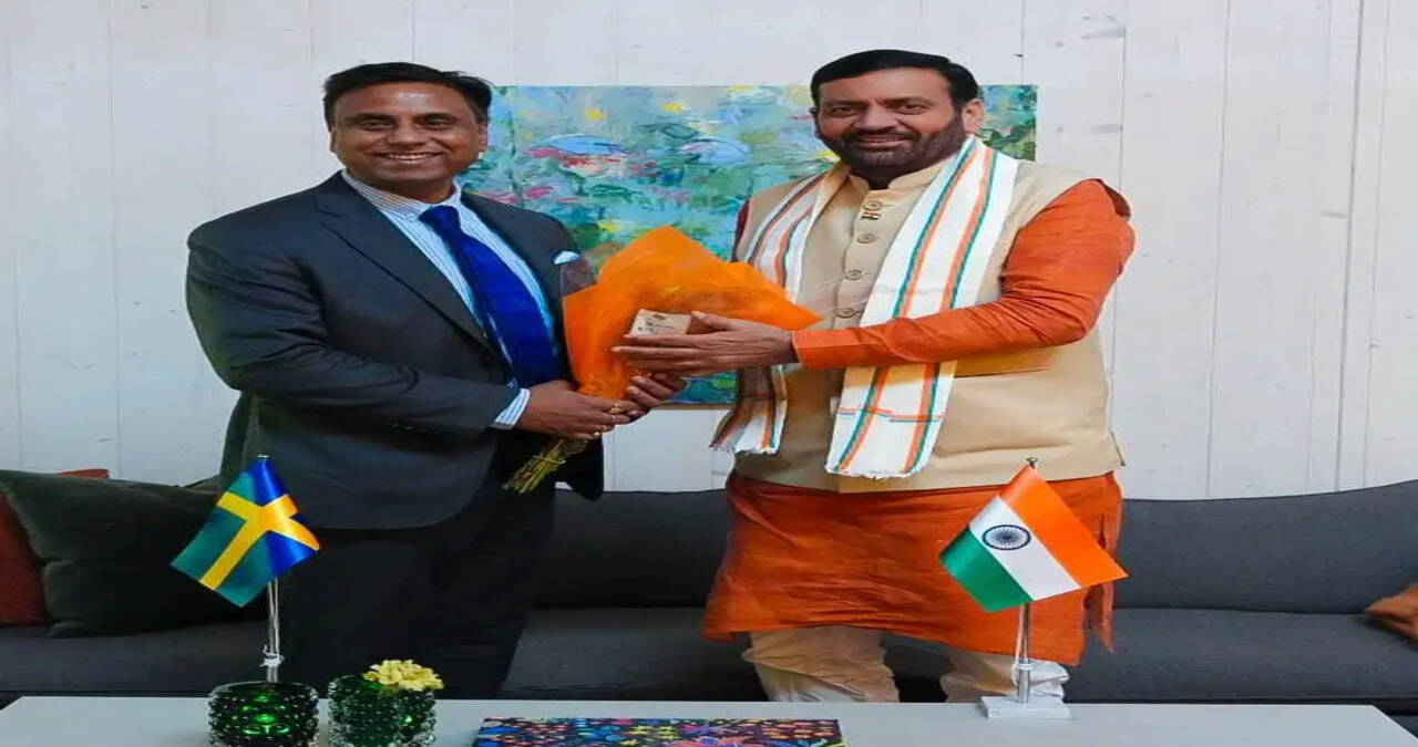 High-Level Haryana Delegation Led by CM Nayab Singh Saini Arrives in Sweden