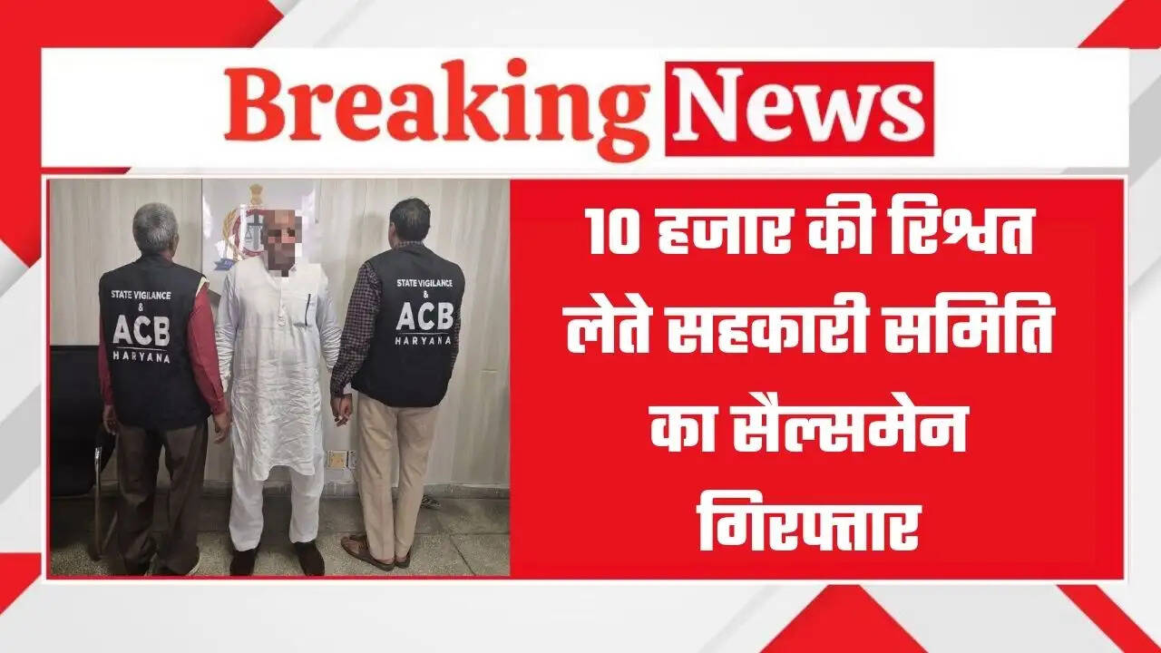 Haryana News: हरियाणा में 10 हजार की रिश्वत लेते सहकारी समिति का सैल्समेन गिरफ्तार,&nbsp;MCL कार्ड की सीमा बढ़ाने की एवज में मांगी थी रिश्वत