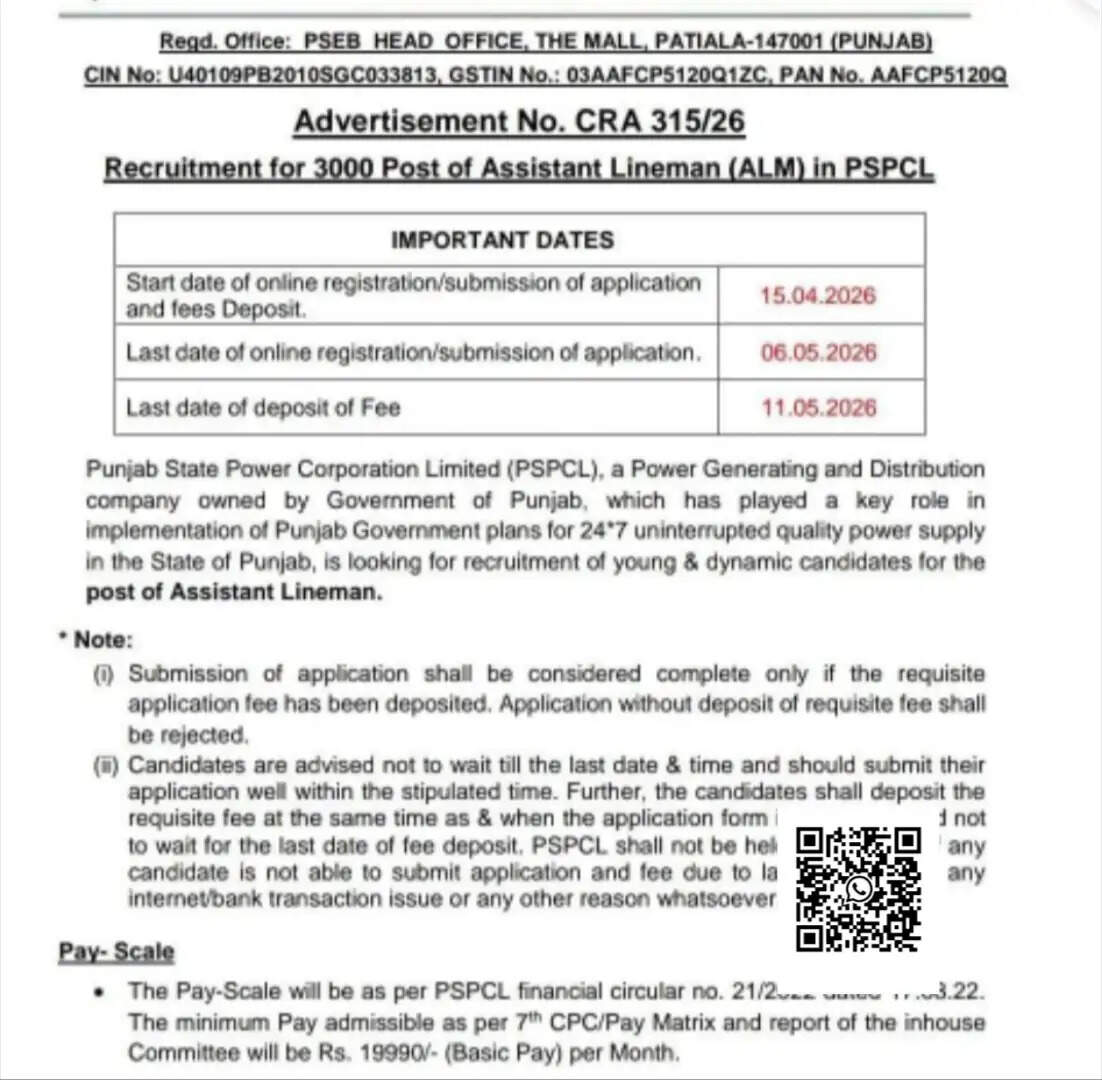 Bijli Vibhag Jobs: बिजली विभाग में आई 3000 पदों पर बंपर भर्ती, 6 मई तक आवेदन करने का मौका