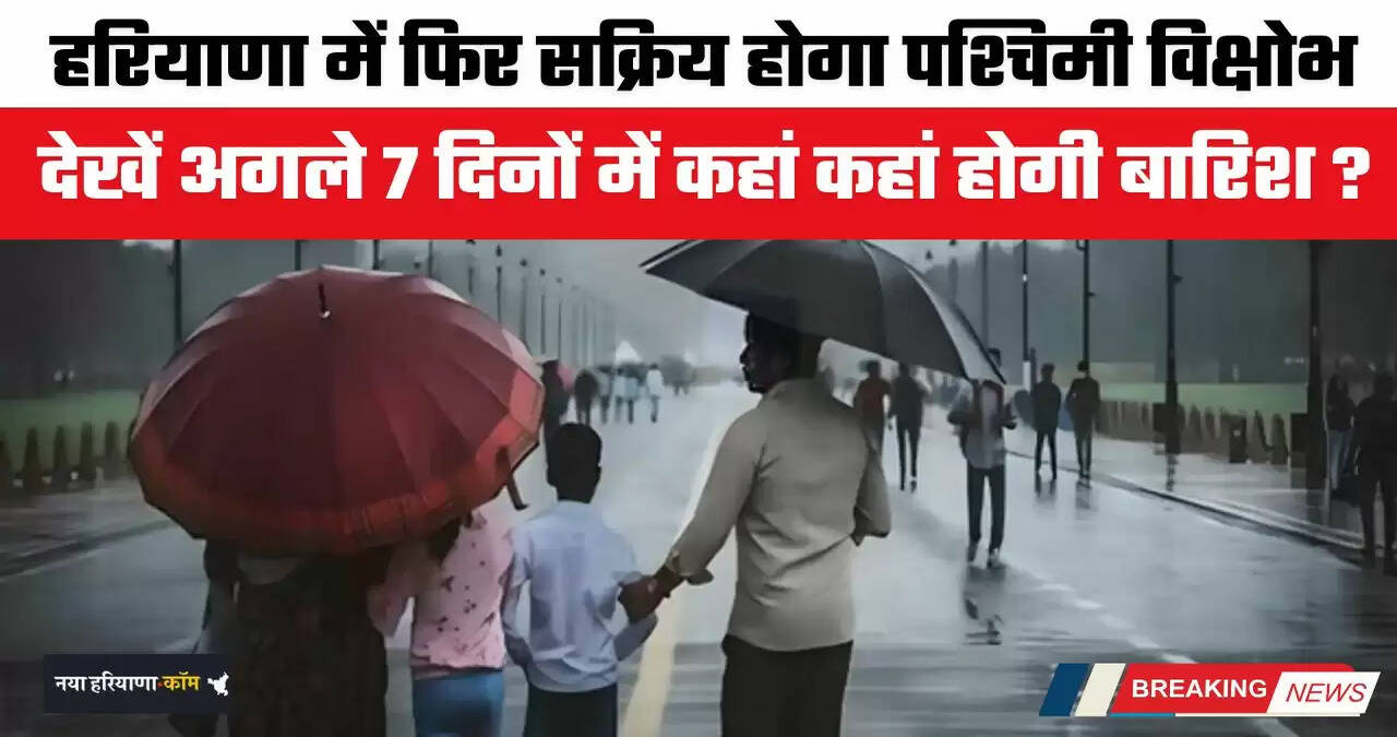 Haryana Weather: हरियाणा में फिर सक्रिय होगा पश्चिमी विक्षोभ, देखें अगले 7 दिनों में कहां कहां होगी बारिश ?