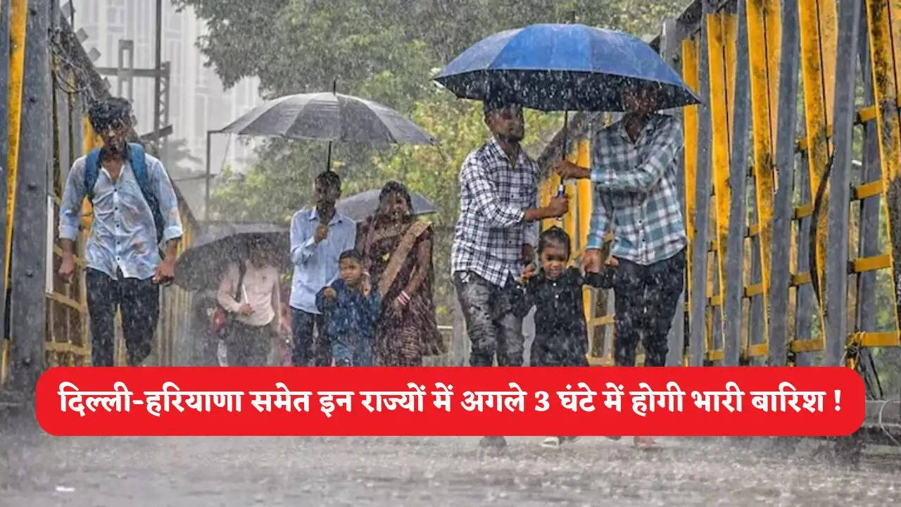 दिल्ली-हरियाणा समेत इन राज्यों में अगले 3 घंटे में होगी भारी बारिश ! देखें मौसम की नई रिपोर्ट