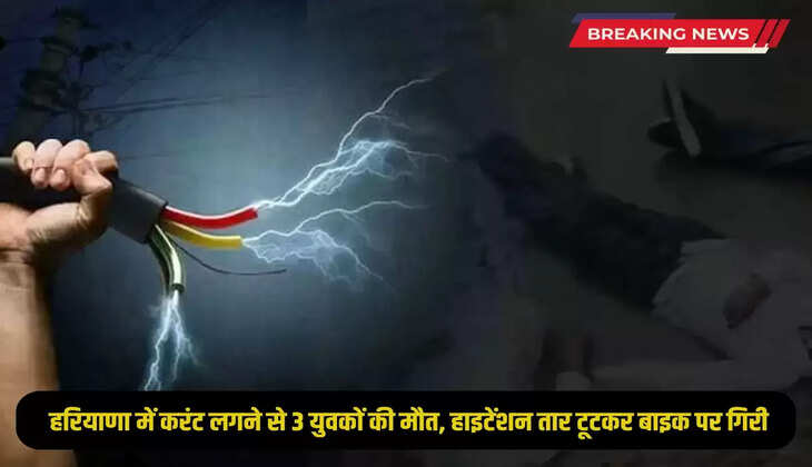 3 youths died due to electric shock in Haryana, high tension wire broke and fell on bike