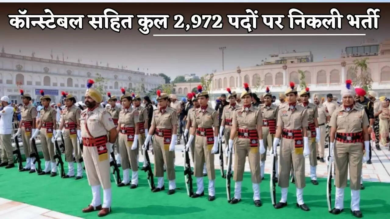 A total of 2,972 positions, including constable posts, are available for recruitment.