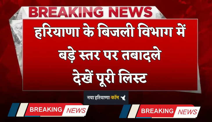  Haryana Transfer: हरियाणा के बिजली विभाग में बड़े स्तर पर तबादले, देखें पूरी लिस्ट
