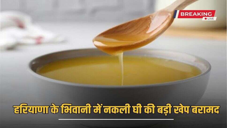 A large consignment of fake ghee recovered in Bhiwani, Haryana, fake ghee was being sold in the name of renowned companies