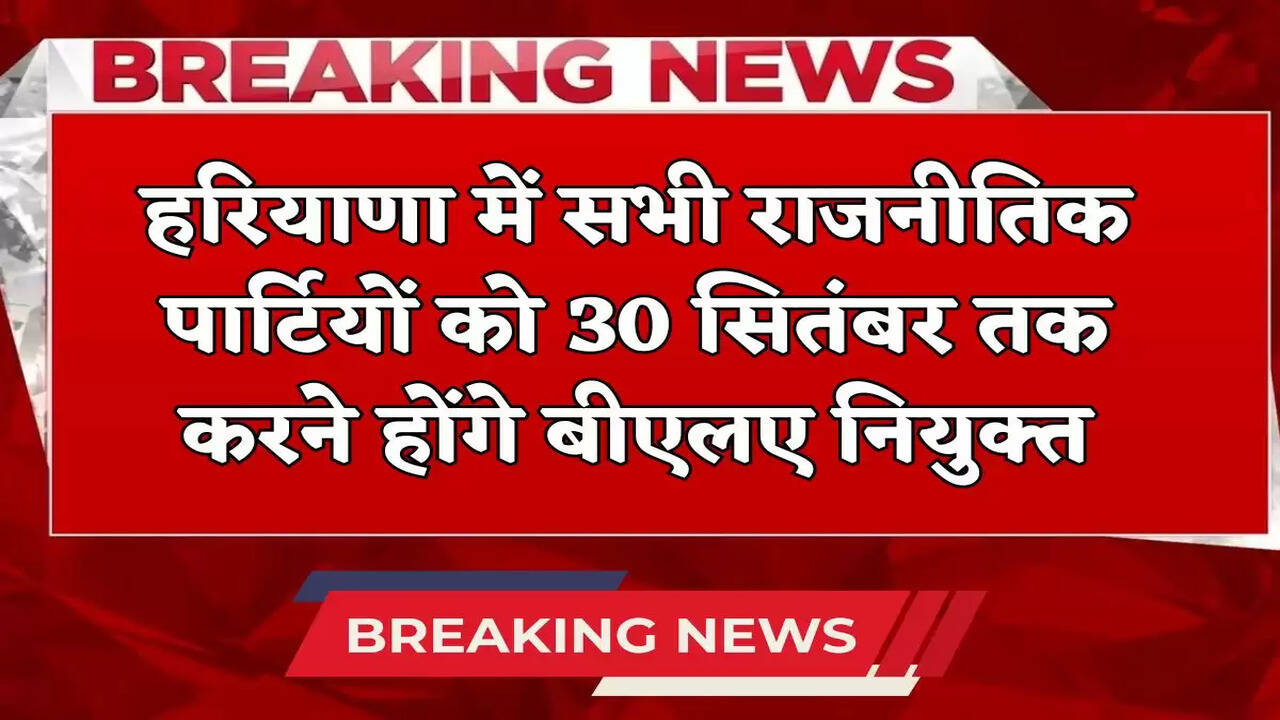 All political parties in Haryana will have to appoint BLAs by September 30