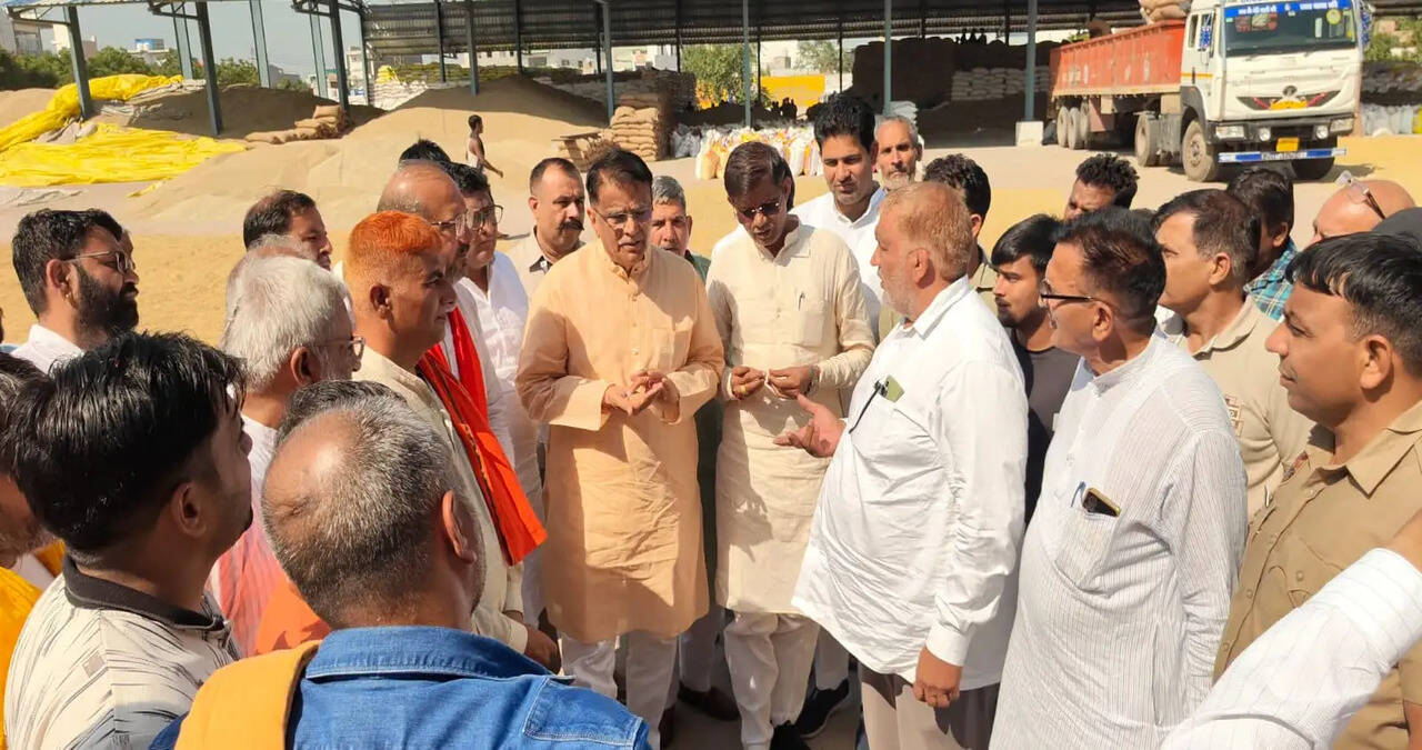 पूर्व कृषि मंत्री धनखड़ ने लिया झज्जर मंडी में खरीद का जायजा