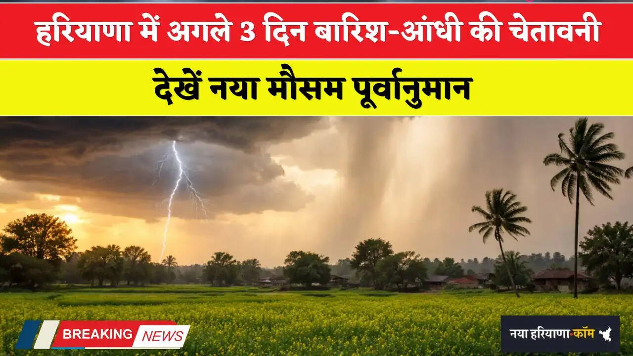 Haryana Weather: हरियाणा में अगले 3 दिन बारिश-आंधी की चेतावनी, देखें नया मौसम पूर्वानुमान&nbsp;