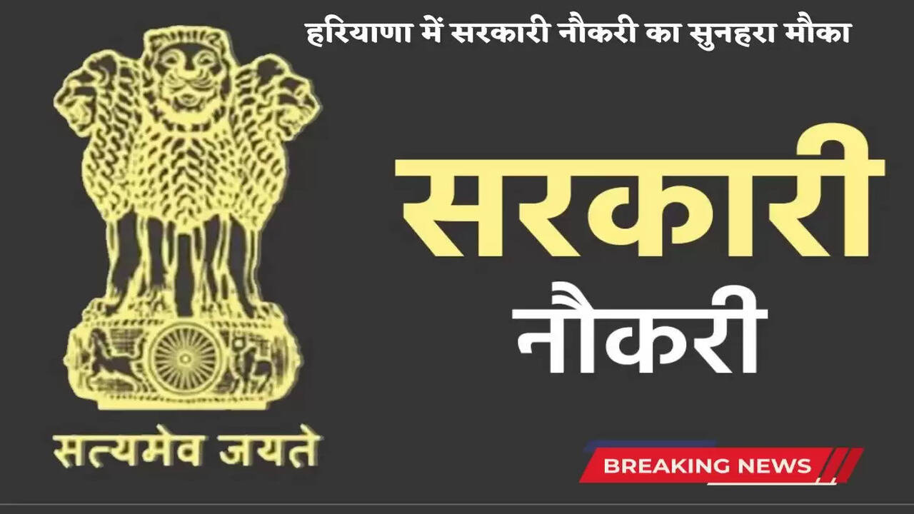 Golden opportunity for government job in Haryana