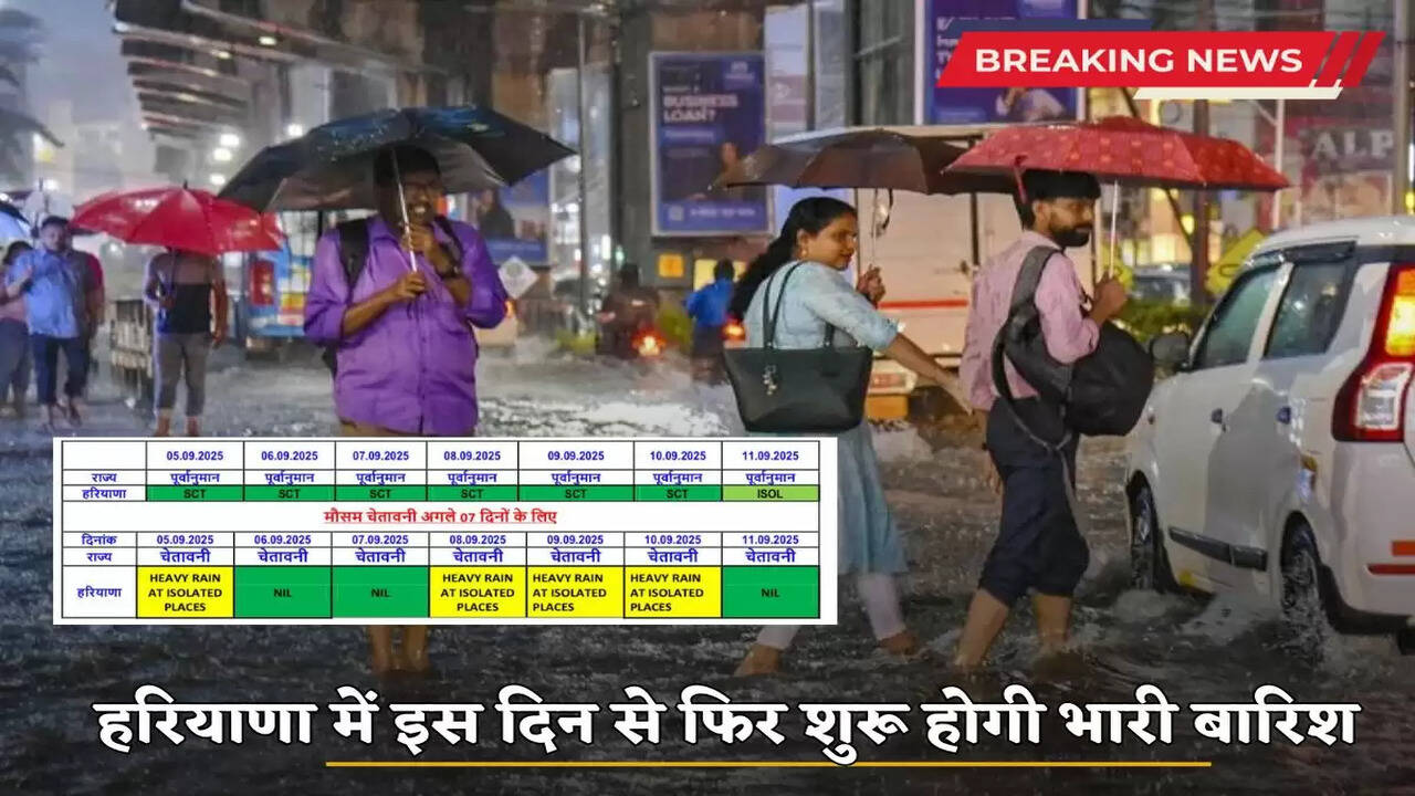 Haryana Weather Update: Heavy rain will start again in Haryana from this day, know how will the weather be for the next five days?
