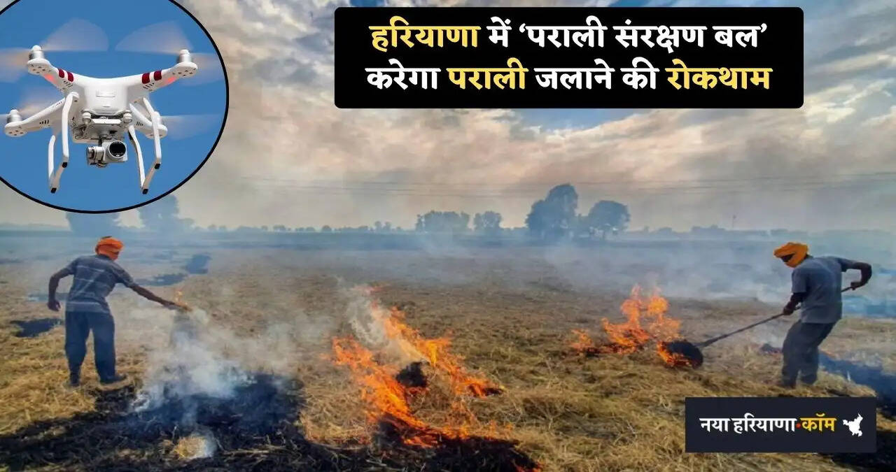हरियाणा में &lsquo;पराली संरक्षण बल&rsquo; करेगा पराली जलाने की रोकथाम,&nbsp;ड्रोन से निगरानी और देर शाम गश्त होगी तेज