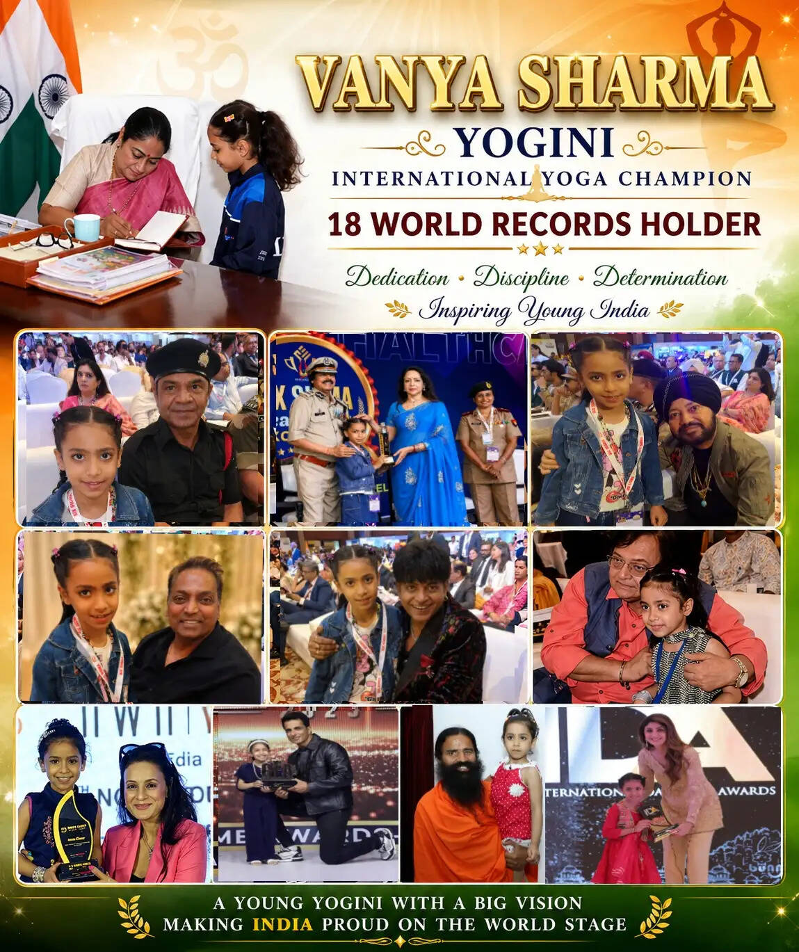 देश की नन्ही योग प्रतिभा वान्या शर्मा इंटरनेशनल योग अवॉर्ड 2026 से सम्मानित