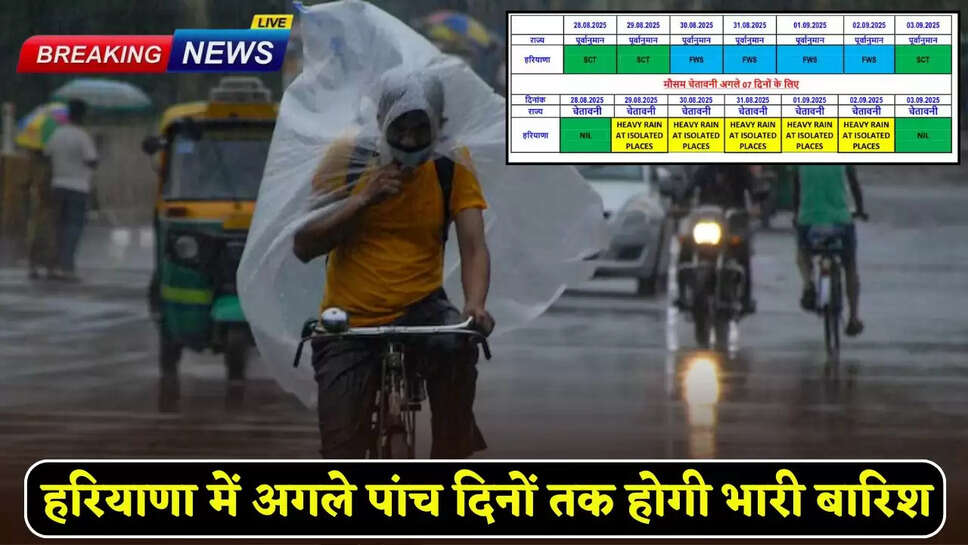 Haryana Weather Update: There will be heavy rain in Haryana for the next five days, see this report of the Meteorological Department