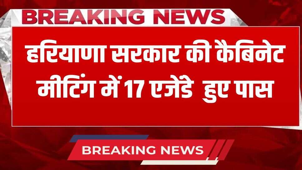 17 agendas were passed in the cabinet meeting of Haryana government