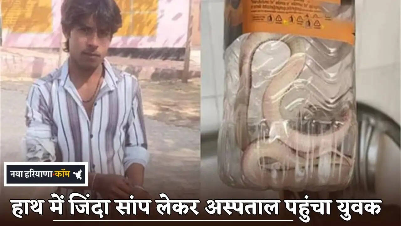 Young man arrives at hospital holding a live snake.