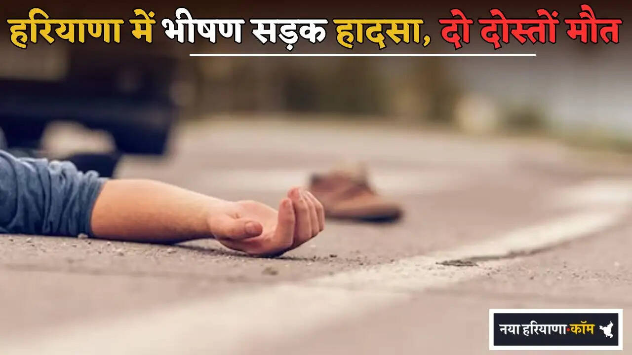 Horrific road accident in Haryana, two friends died