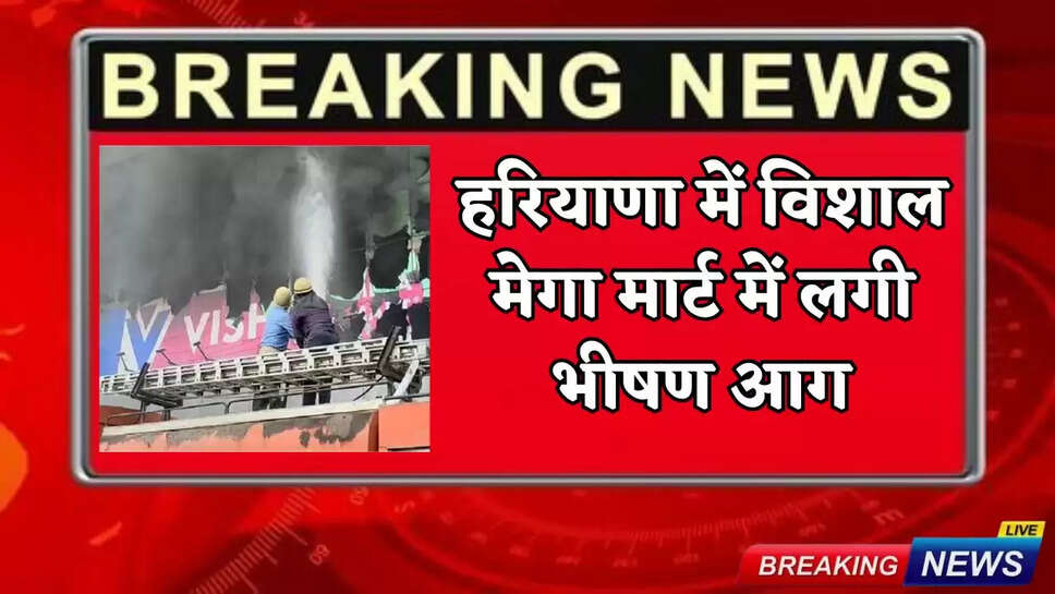 Huge fire breaks out in Vishal Mega Mart in Haryana