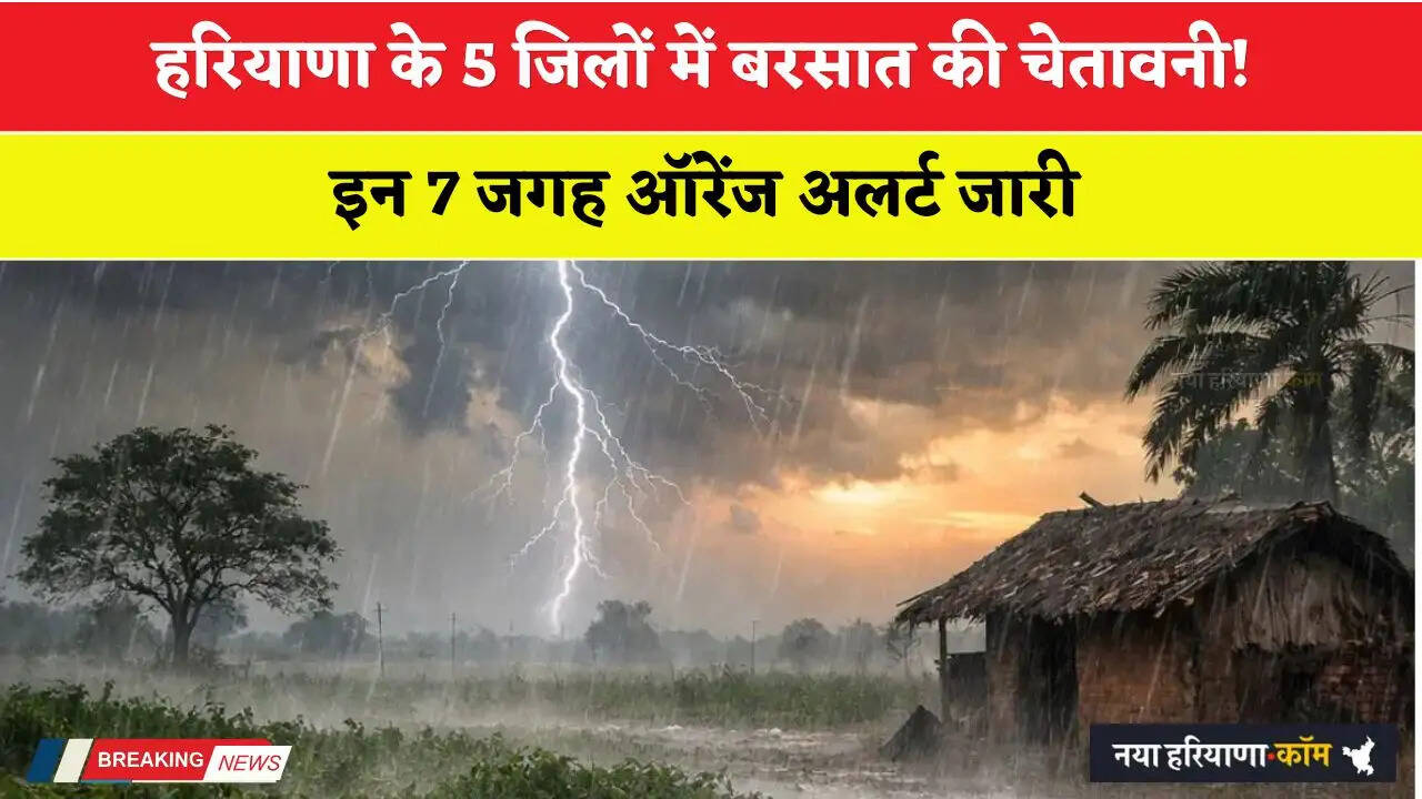 Haryana Weather : हरियाणा के 5 जिलों में बरसात की चेतावनी! इन 7 जगह ऑरेंज अलर्ट जारी&nbsp;